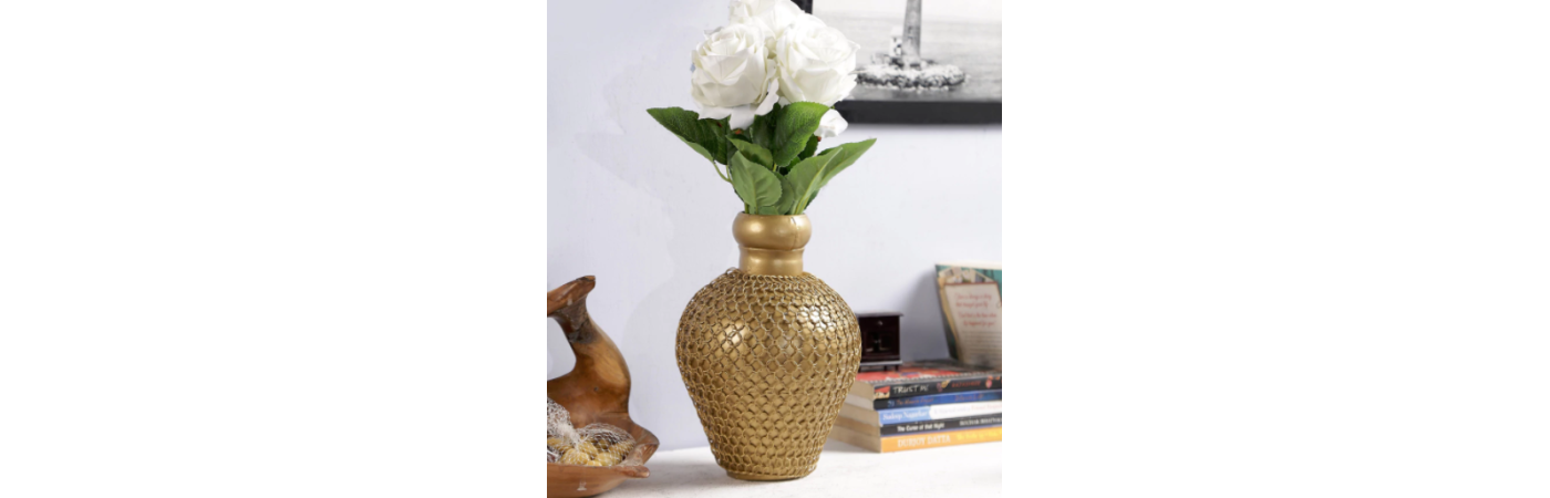 Gold Solid Wood Vase